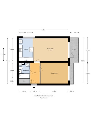 Floorplan - In De Poldermolen, 1115 GR Duivendrecht